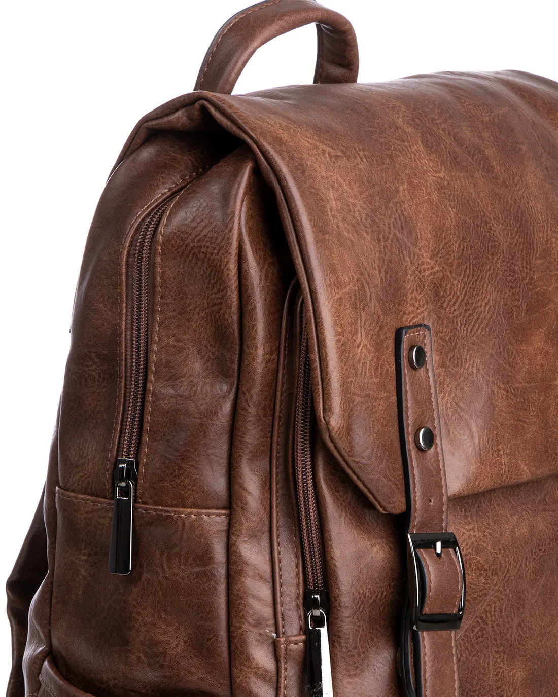 Zaino Zainetto Da Spalla Borsa Uomo Unisex Ecopelle Vintage Marrone GIOSAL-ZU1100A