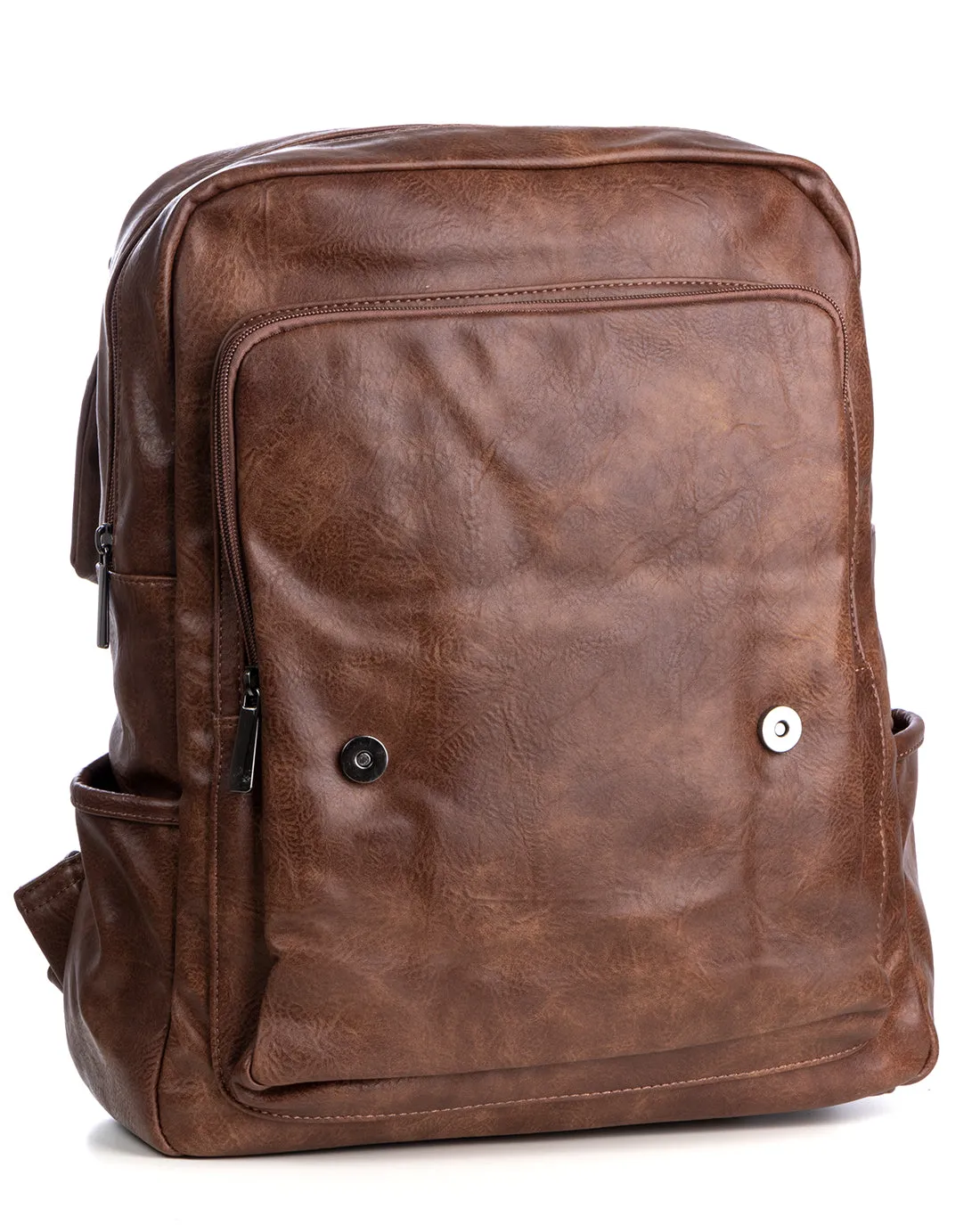 Zaino Zainetto Da Spalla Borsa Uomo Unisex Ecopelle Vintage Marrone GIOSAL-ZU1100A