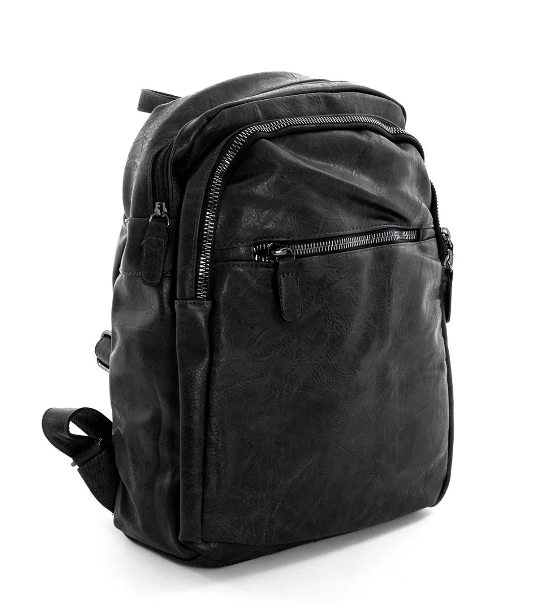 Zaino Zainetto Da Spalla Borsa Uomo Unisex Ecopelle Vintage Nero GIOSAL-ZU1038A