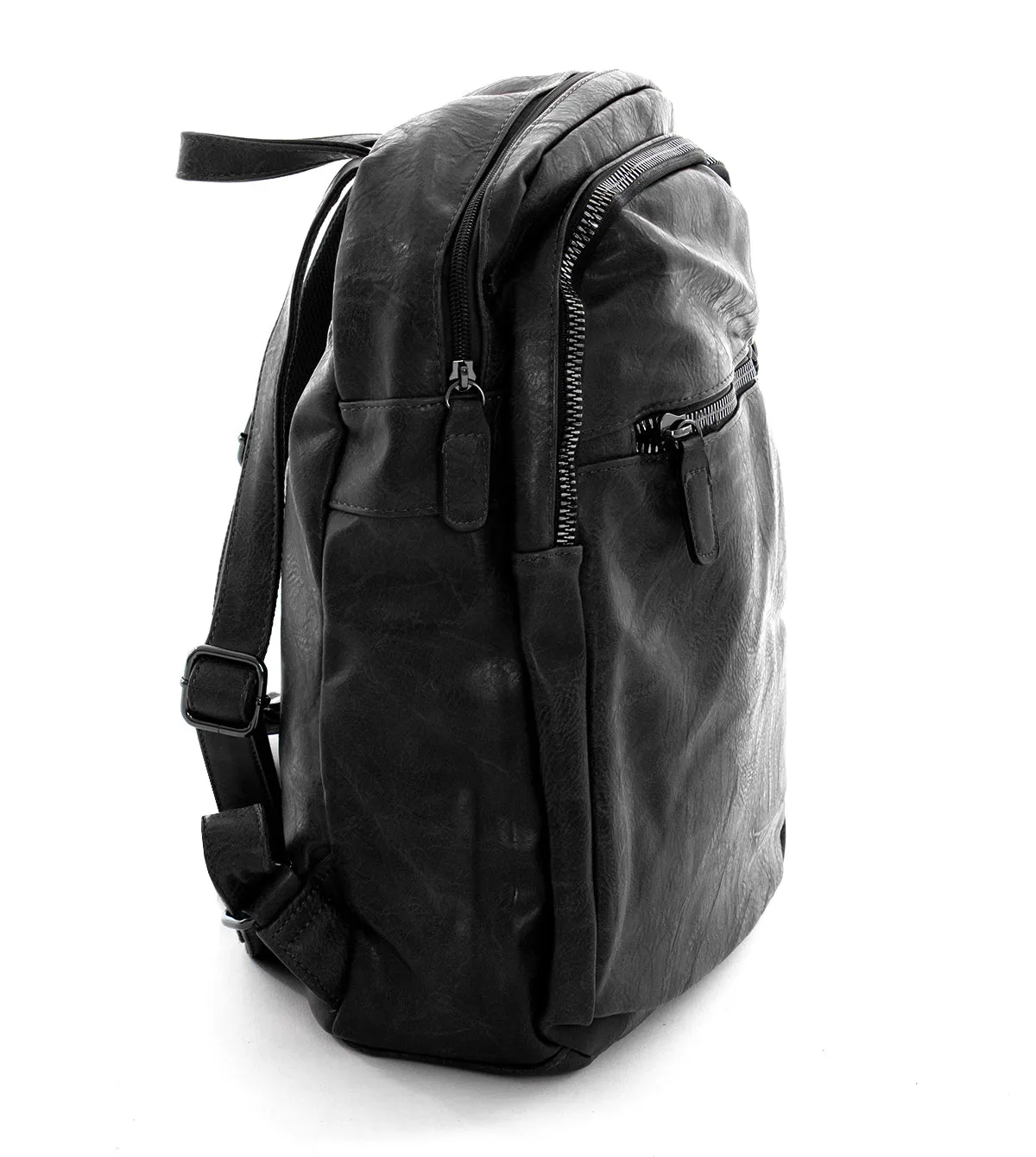 Zaino Zainetto Da Spalla Borsa Uomo Unisex Ecopelle Vintage Nero GIOSAL-ZU1038A