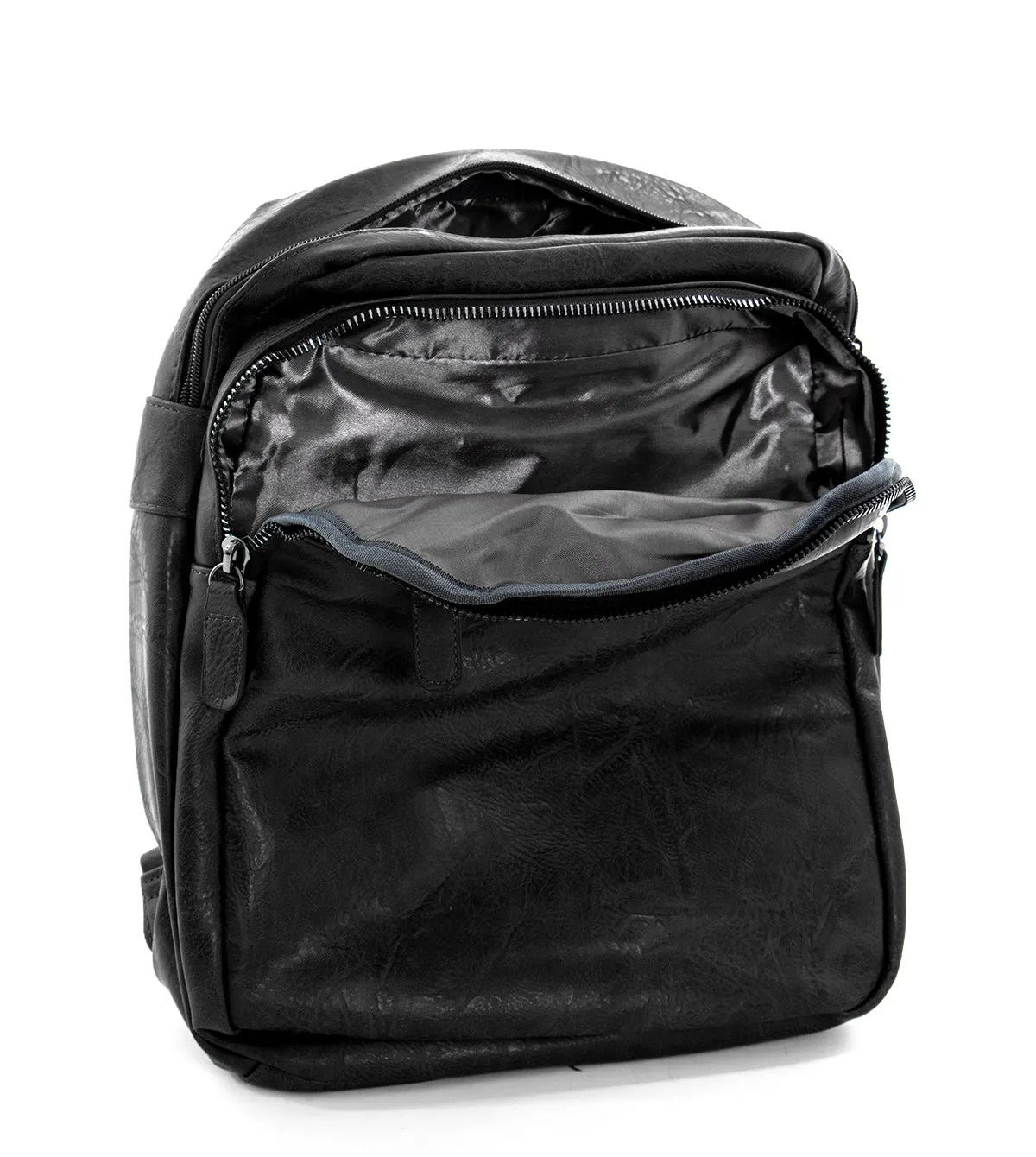 Zaino Zainetto Da Spalla Borsa Uomo Unisex Ecopelle Vintage Nero GIOSAL-ZU1038A